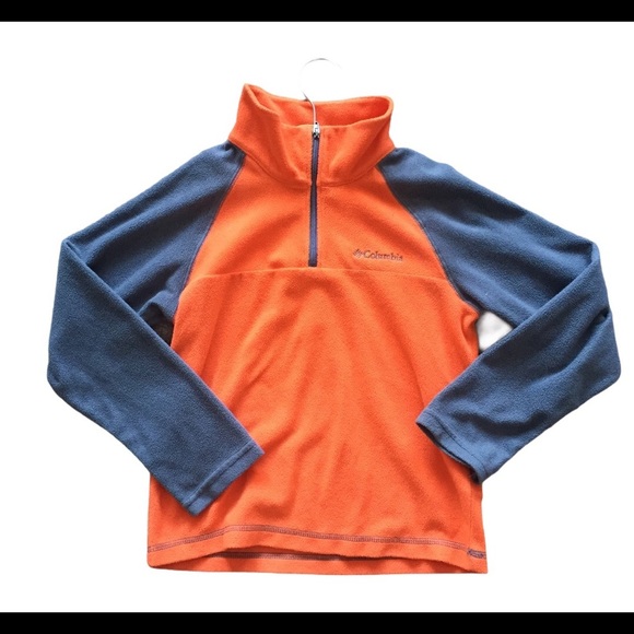 COLUMBIA Glacial 1/4 Quarter Zip Fleece Sweater With Long Sleeves Orange 6-7Y - Picture 3 of 8